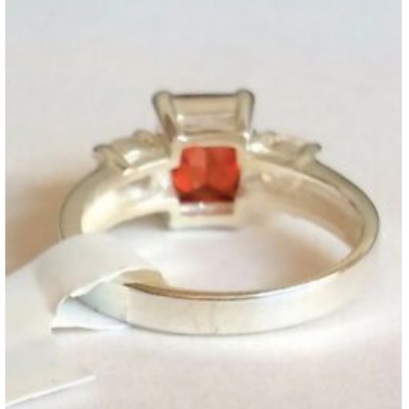 Sterling Silver Garnet Cocktail Ring 6 7 9 10 Red Cubic Zirconia 925 CZ NWT - Picture 7 of 8